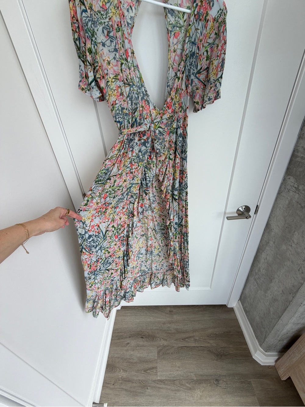 RAGA Floral Maxi Dress in Pink, Green and Blue